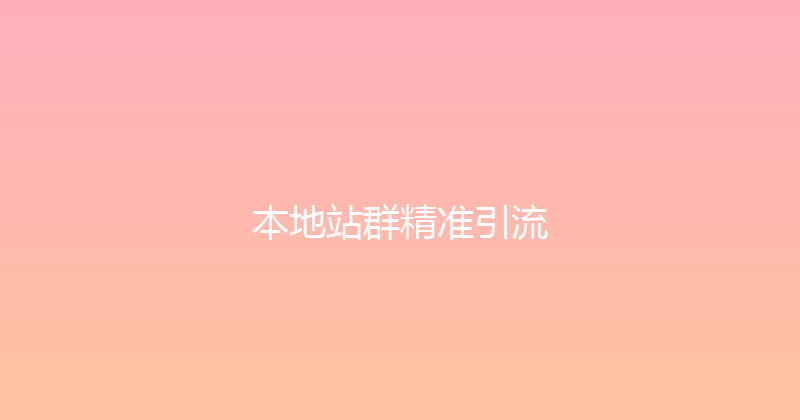 本地站群精准引流 封面图