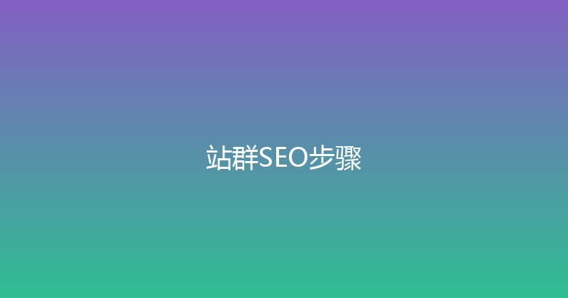 站群SEO步骤 封面图