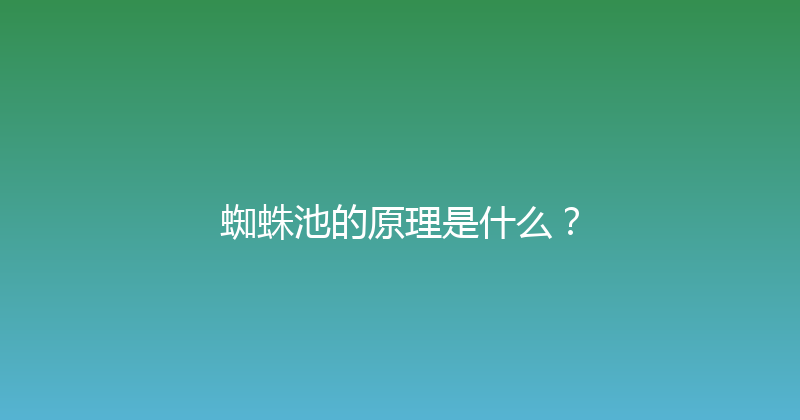 蜘蛛池的原理是什么？ 封面图